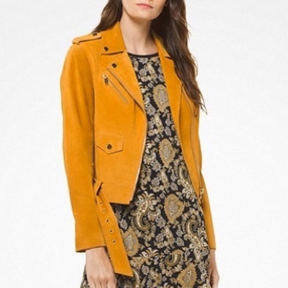 Michael Kors suede moto jacket